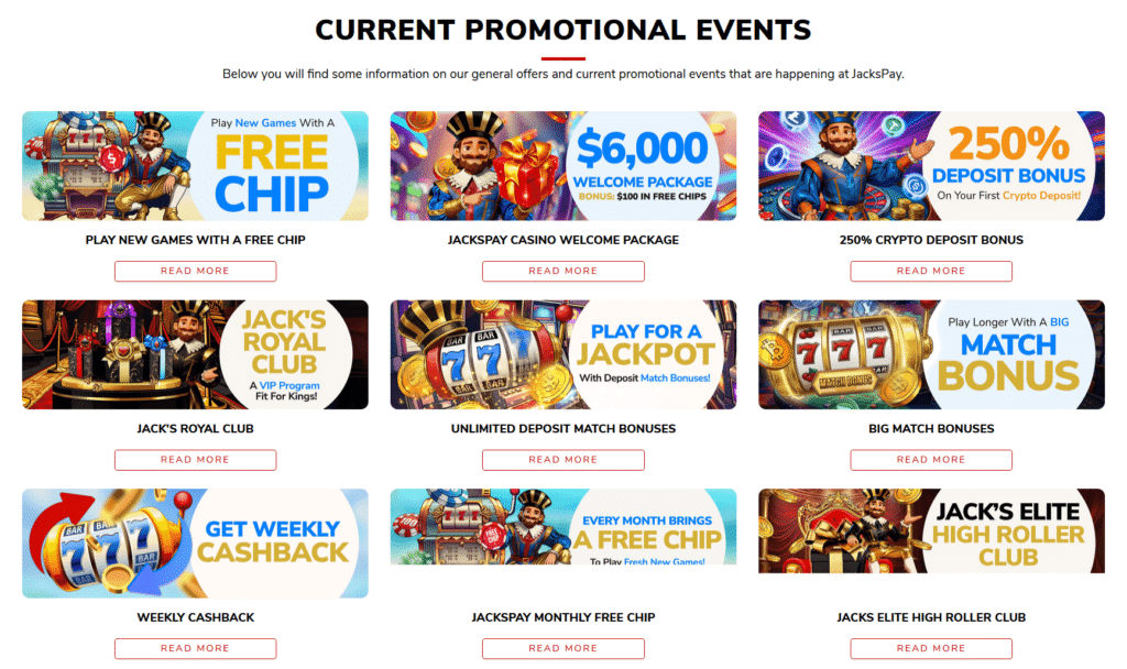 bonuses at jacks pay casino